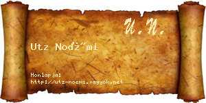 Utz Noémi névjegykártya